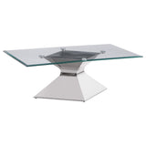 Juego de mesa de centro y auxiliar rectangular Jenny de 3 piezas, cromado