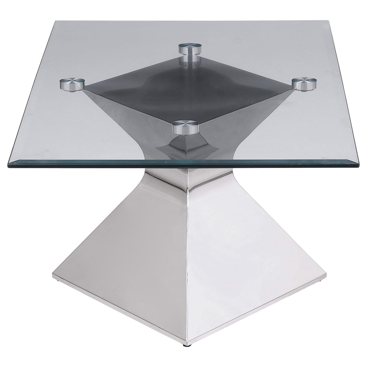Juego de mesa de centro y auxiliar rectangular Jenny de 3 piezas, cromado