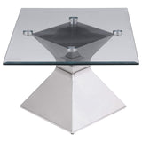 Juego de mesa de centro y auxiliar rectangular Jenny de 3 piezas, cromado