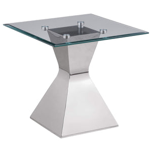Juego de mesa de centro y auxiliar rectangular Jenny de 3 piezas, cromado