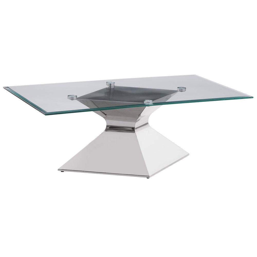 Mesa de centro Jenny Glass Top de acero inoxidable cromada