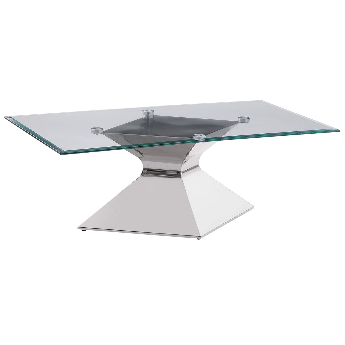 Mesa de centro Jenny Glass Top de acero inoxidable cromada
