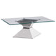 Mesa de centro Jenny Glass Top de acero inoxidable cromada