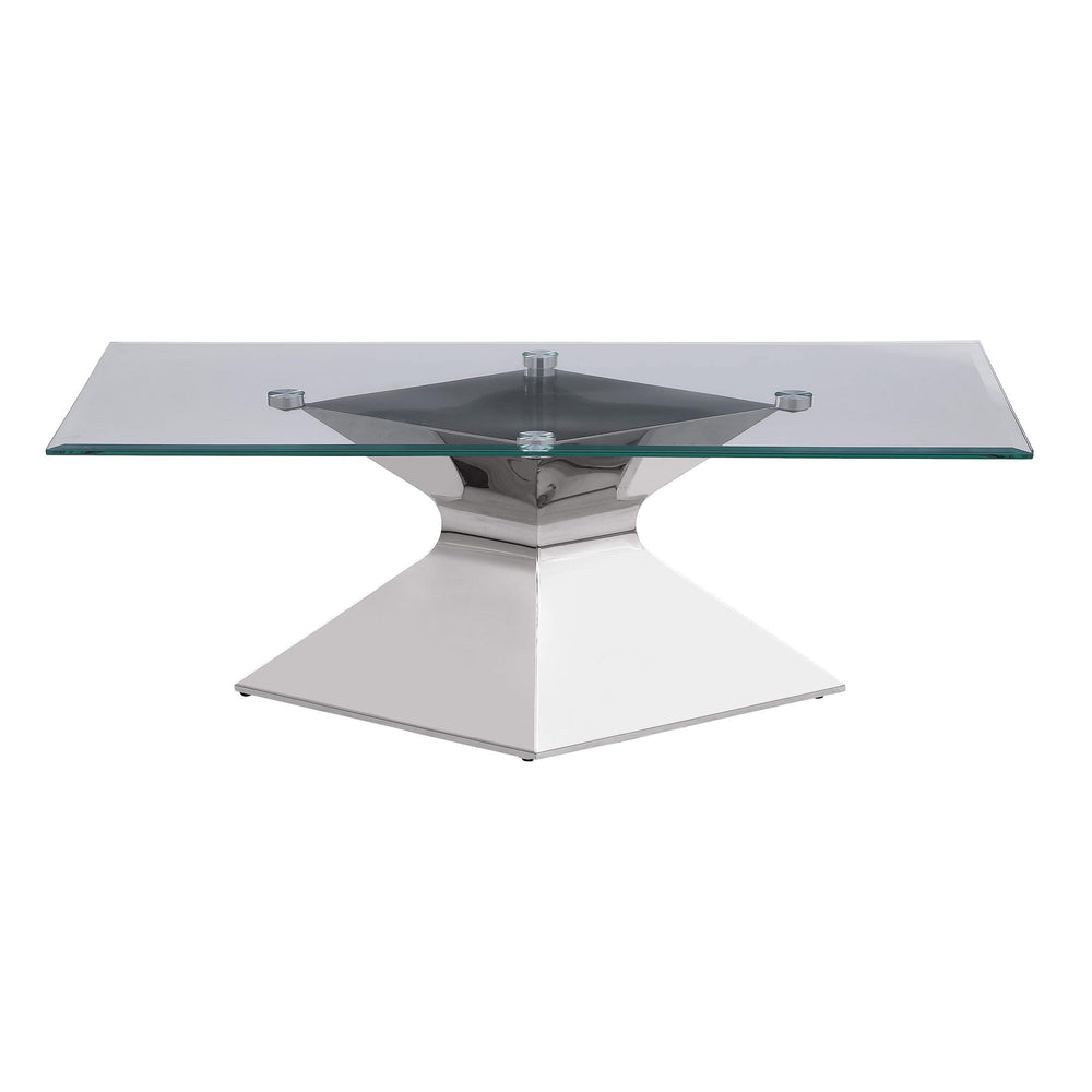 Mesa de centro Jenny Glass Top de acero inoxidable cromada