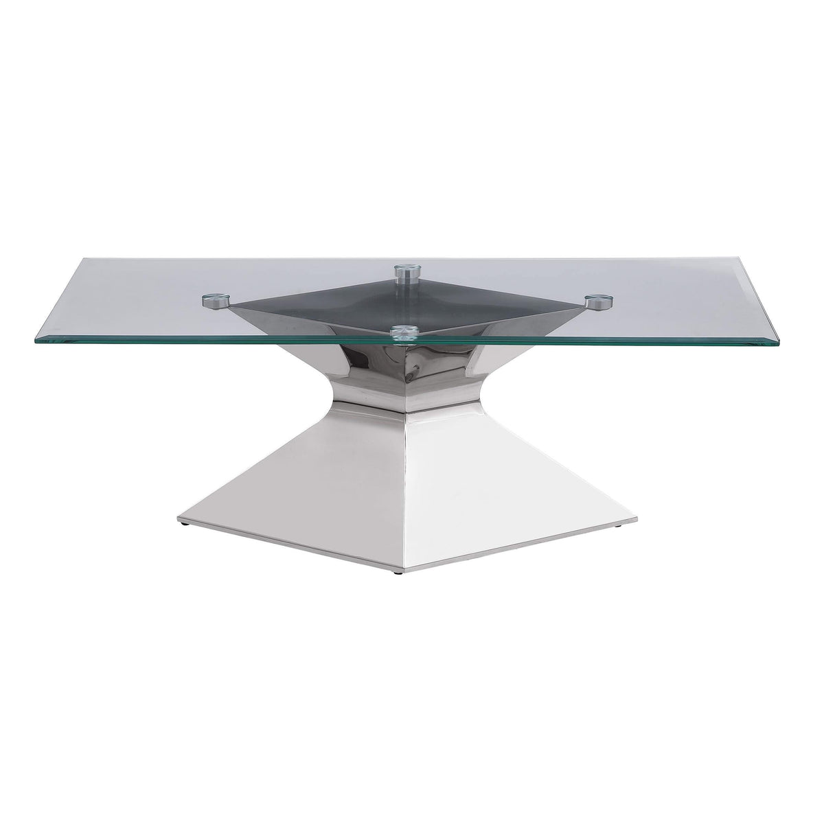 Mesa de centro Jenny Glass Top de acero inoxidable cromada