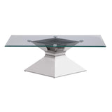 Mesa de centro Jenny Glass Top de acero inoxidable cromada
