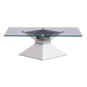 Mesa de centro Jenny Glass Top de acero inoxidable cromada
