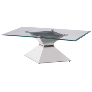 Mesa de centro Jenny Glass Top de acero inoxidable cromada