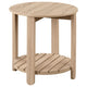 Mesa auxiliar redonda de madera de ingeniería Fowler de 1 estante, color natural