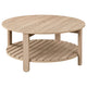 Mesa de centro redonda de madera de ingeniería Fowler de 1 estante, color natural