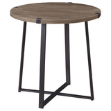 Mesa auxiliar redonda de madera de ingeniería Marcus en marrón claro