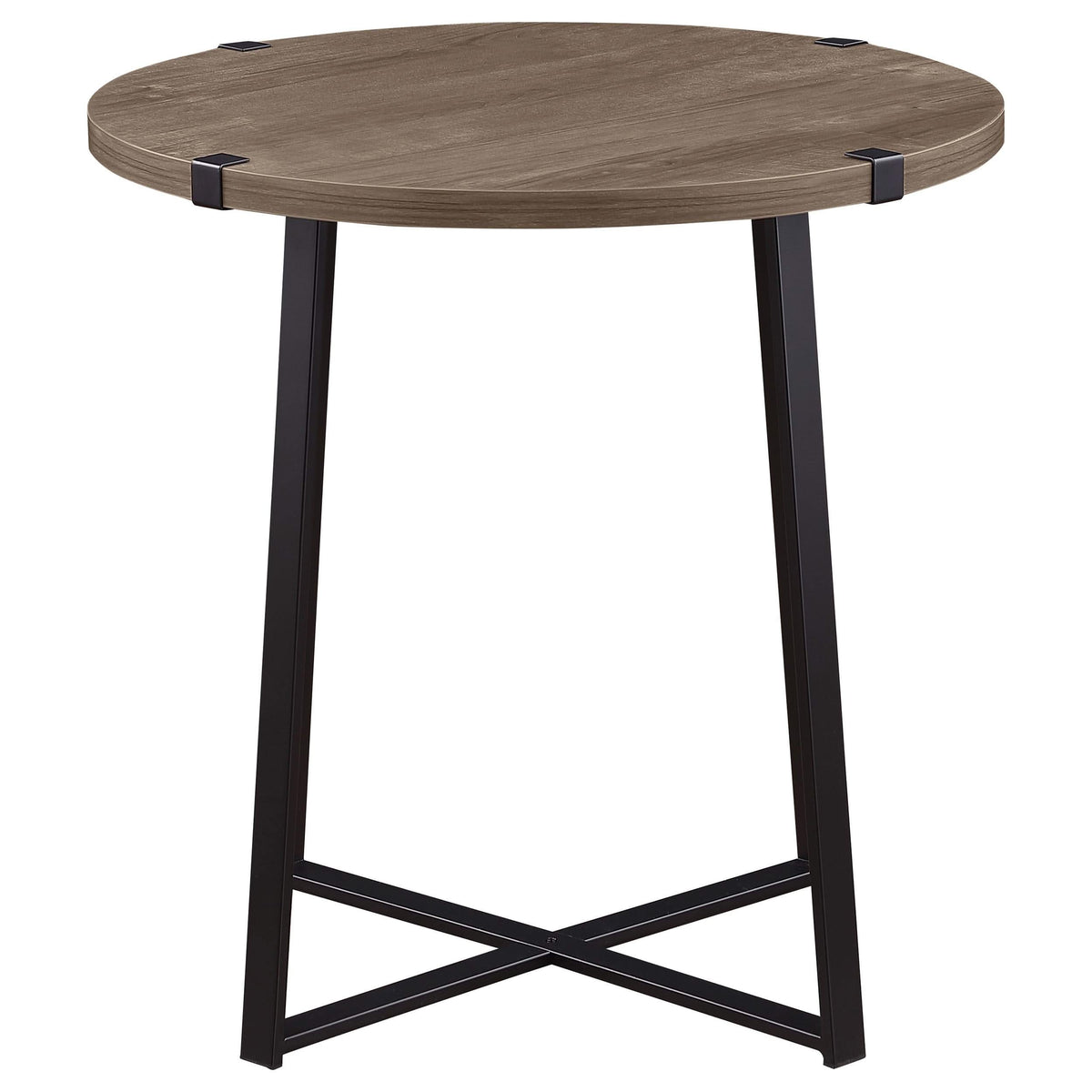 Mesa auxiliar redonda de madera de ingeniería Marcus en marrón claro