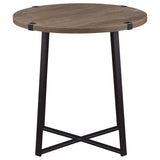 Mesa auxiliar redonda de madera de ingeniería Marcus en marrón claro