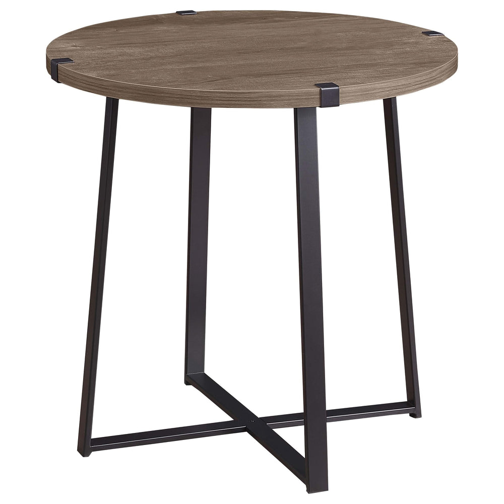 Mesa auxiliar redonda de madera de ingeniería Marcus en marrón claro