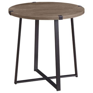 Mesa auxiliar redonda de madera de ingeniería Marcus en marrón claro