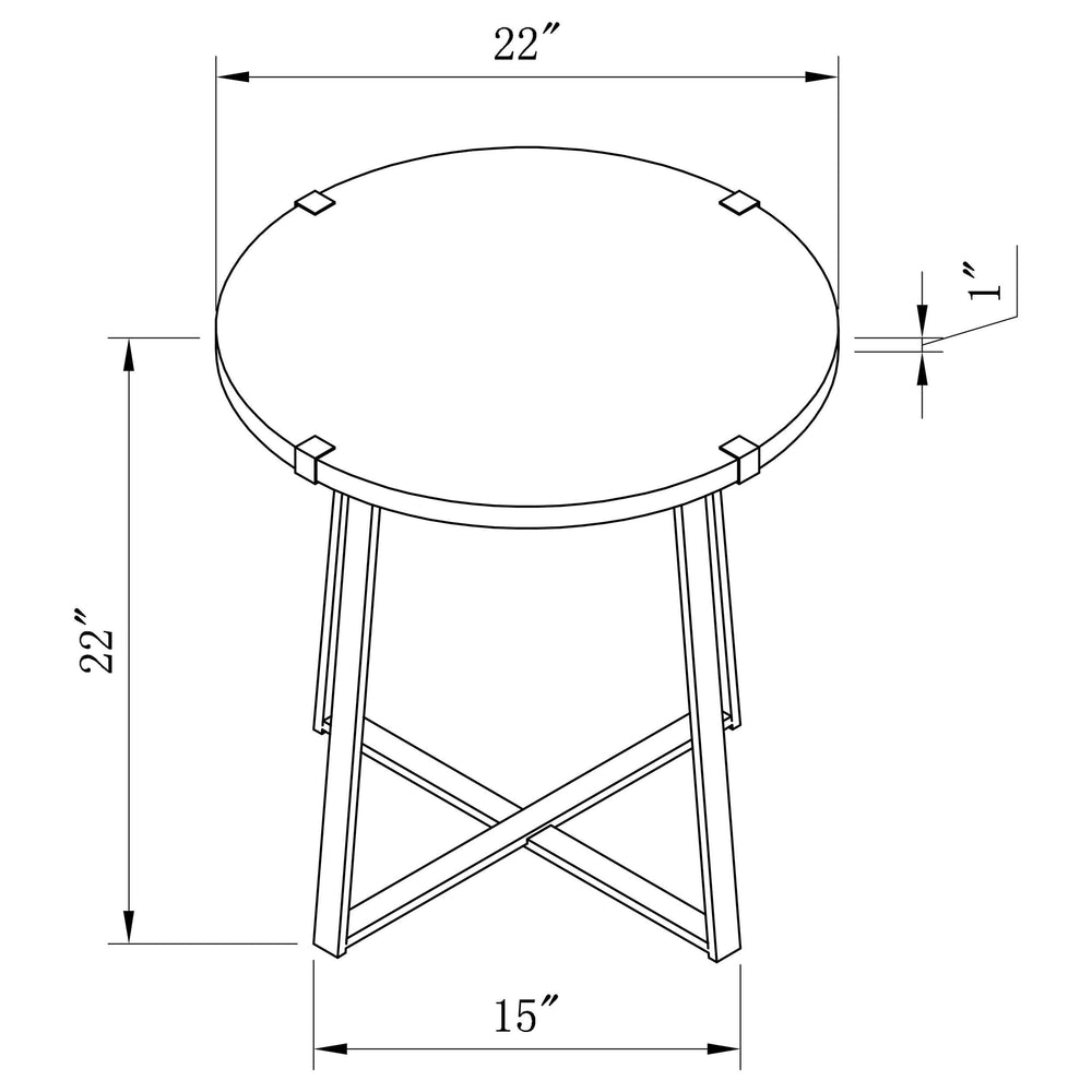 Mesa auxiliar redonda de madera de ingeniería Marcus en marrón claro