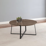 Mesa de centro redonda de madera de ingeniería Marcus marrón claro