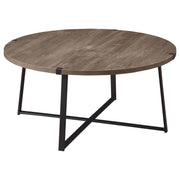 Mesa de centro redonda de madera de ingeniería Marcus marrón claro