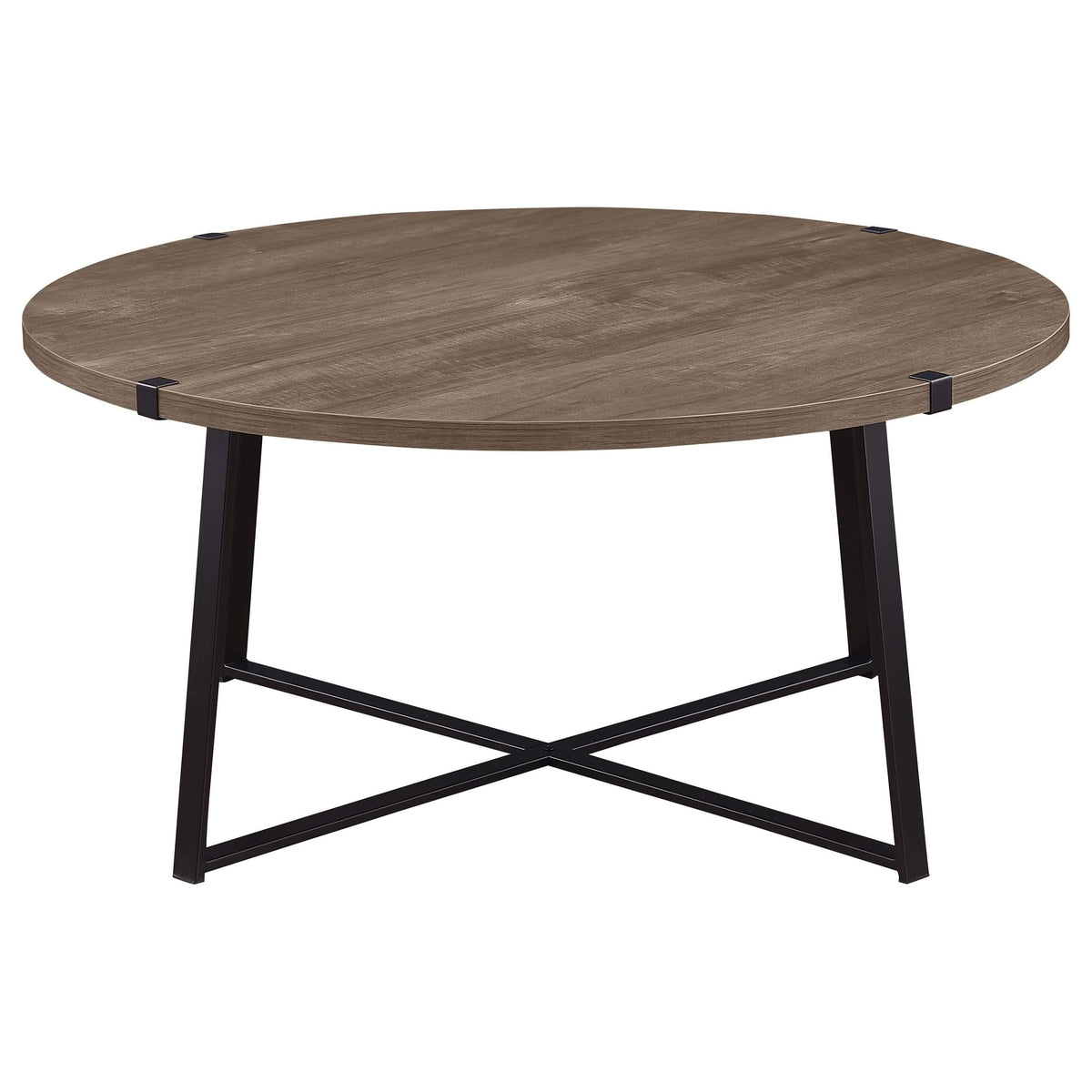 Mesa de centro redonda de madera de ingeniería Marcus marrón claro