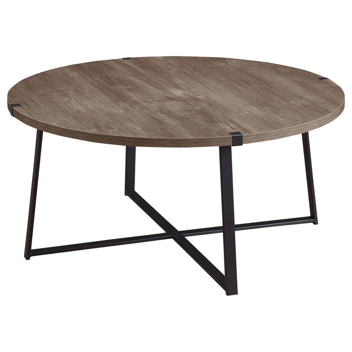 Mesa de centro redonda de madera de ingeniería Marcus marrón claro