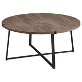 Mesa de centro redonda de madera de ingeniería Marcus marrón claro