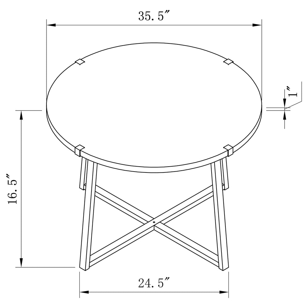 Mesa de centro redonda de madera de ingeniería Marcus marrón claro