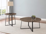 Mesa de centro redonda de madera de ingeniería Marcus marrón claro