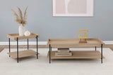 Juego de mesa de centro y auxiliar rectangular Fallon de 2 piezas en color natural