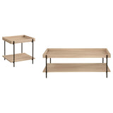Juego de mesa de centro y auxiliar rectangular Fallon de 2 piezas en color natural