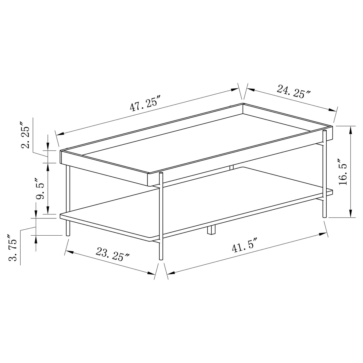 Juego de mesa de centro y auxiliar rectangular Fallon de 2 piezas en color natural