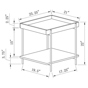 Juego de mesa de centro y auxiliar rectangular Fallon de 2 piezas en color natural