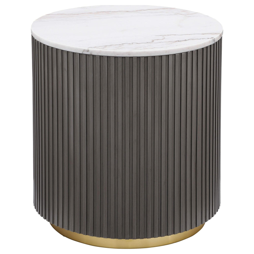Jason 2-piece Round Marble Coffee and End Table Set White