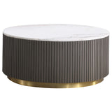 Jason 2-piece Round Marble Coffee and End Table Set White