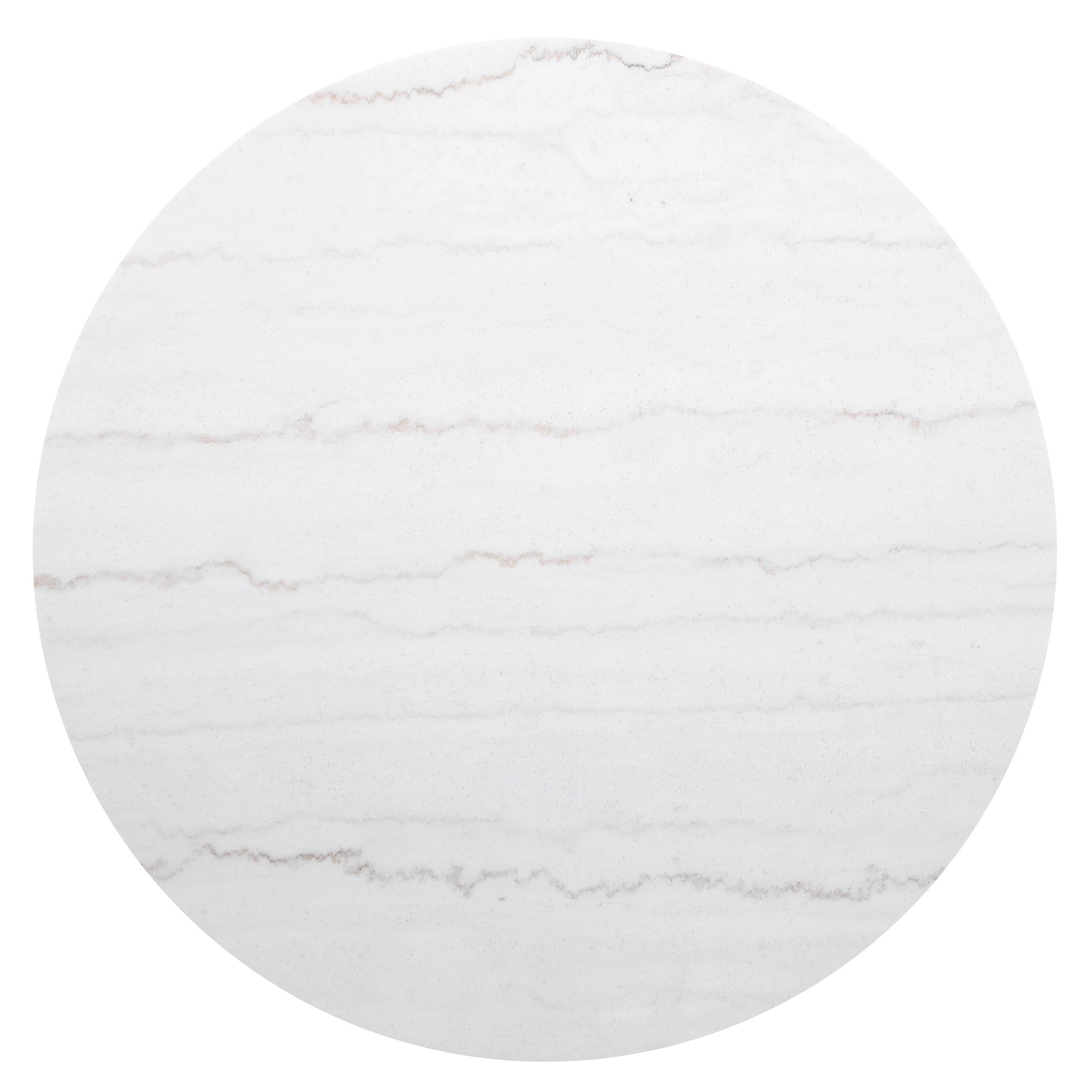 Jason Round Marble Top Coffee Table White and Charcoal