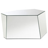 Mesa de centro geométrica abstracta con espejo Capella, color plata