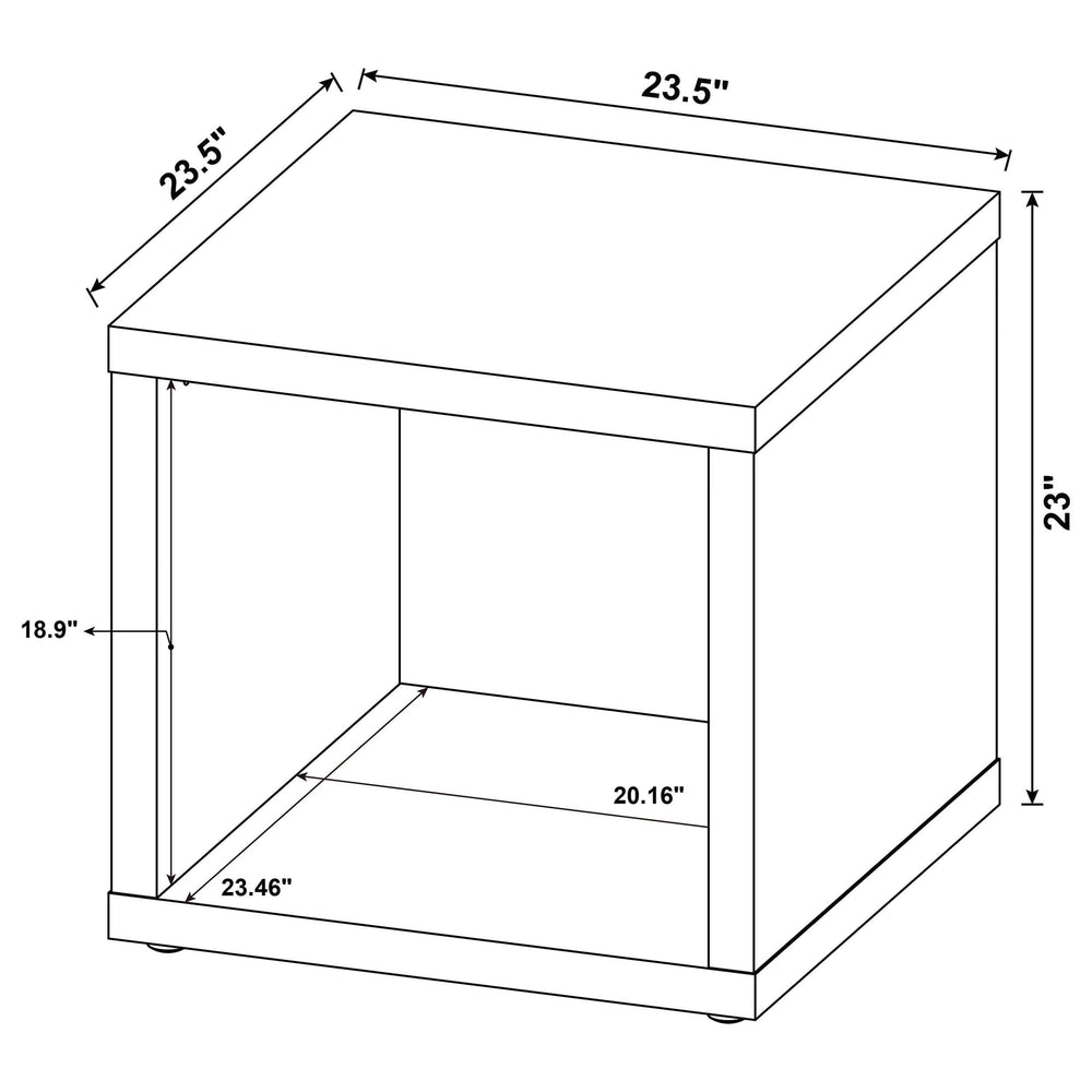 Frisco Square Engineered Wood Side End Table Dark Pine