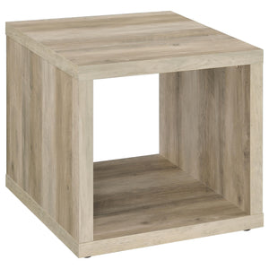Mesa auxiliar Frisco Square de madera de ingeniería, pino envejecido