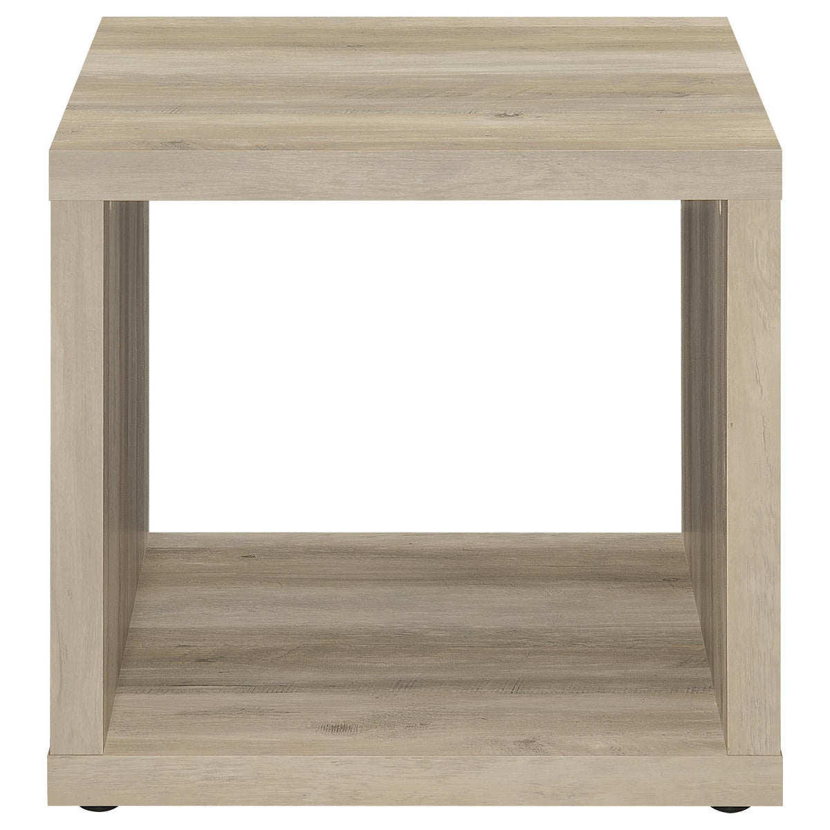 Mesa auxiliar Frisco Square de madera de ingeniería, pino envejecido