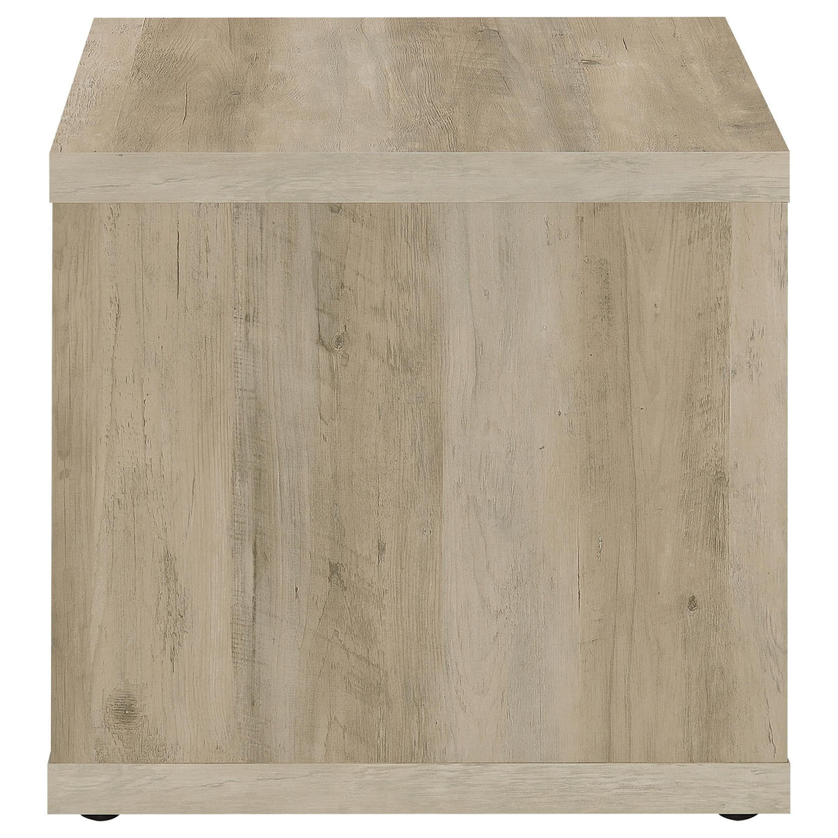 Mesa auxiliar Frisco Square de madera de ingeniería, pino envejecido