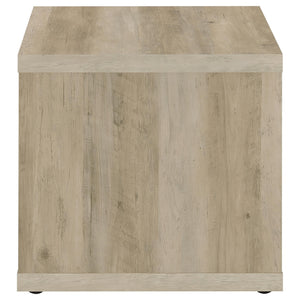 Mesa auxiliar Frisco Square de madera de ingeniería, pino envejecido