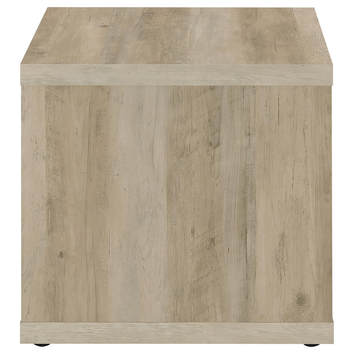 Mesa auxiliar Frisco Square de madera de ingeniería, pino envejecido