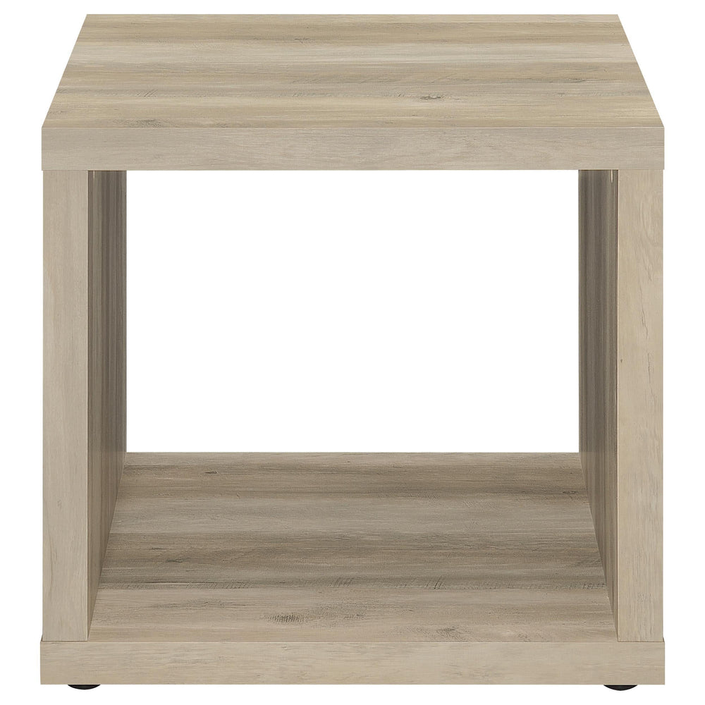 Juego de mesa de centro y auxiliar Frisco de 2 piezas, pino envejecido