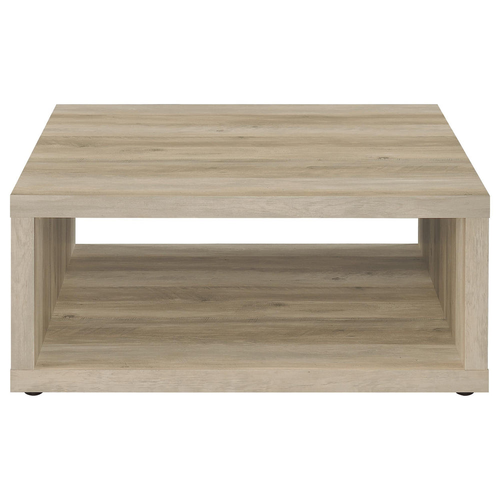 Juego de mesa de centro y auxiliar Frisco de 2 piezas, pino envejecido