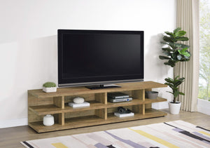Consola multimedia Cartmill de 78 pulgadas con dos niveles para TV, color mango