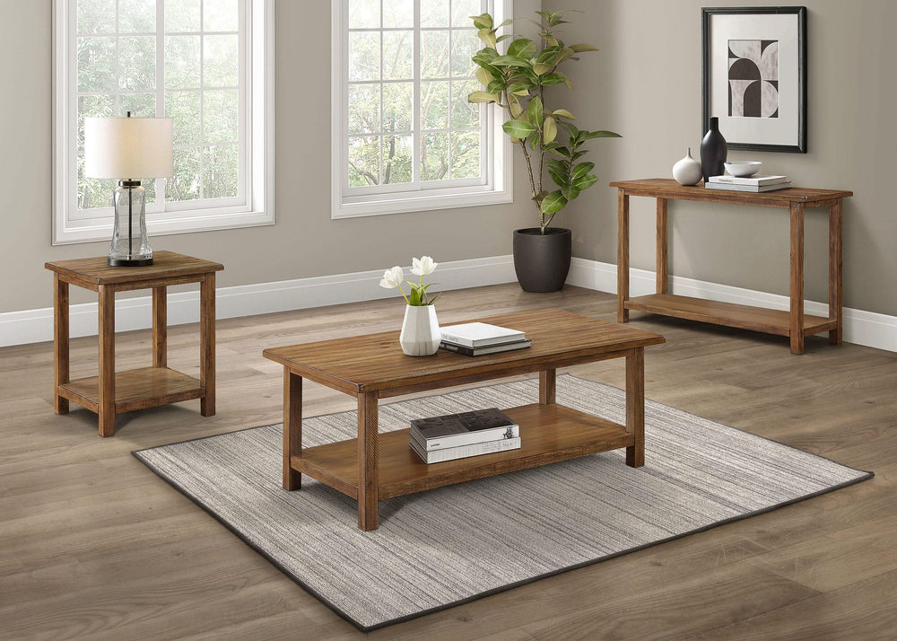 Consola de sofá de entrada de madera Payne en marrón envejecido