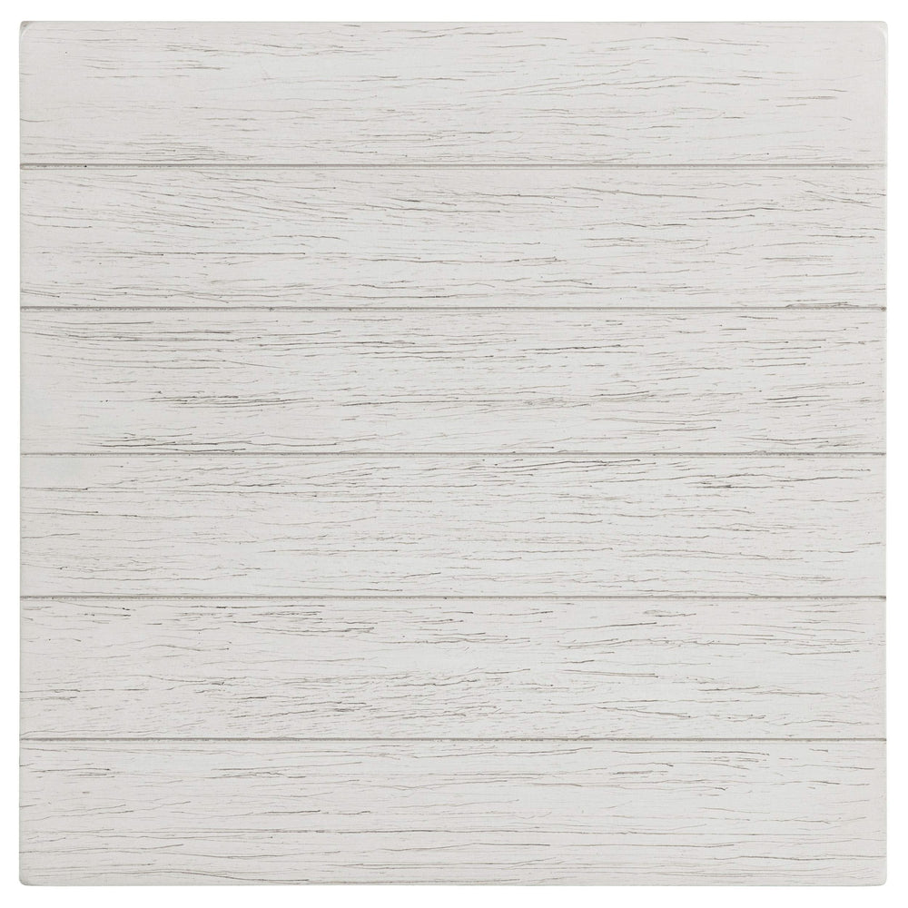 Mesa auxiliar de madera Payne con 1 cajón y estante, color blanco envejecido