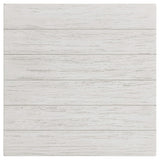 Mesa auxiliar de madera Payne con 1 cajón y estante, color blanco envejecido