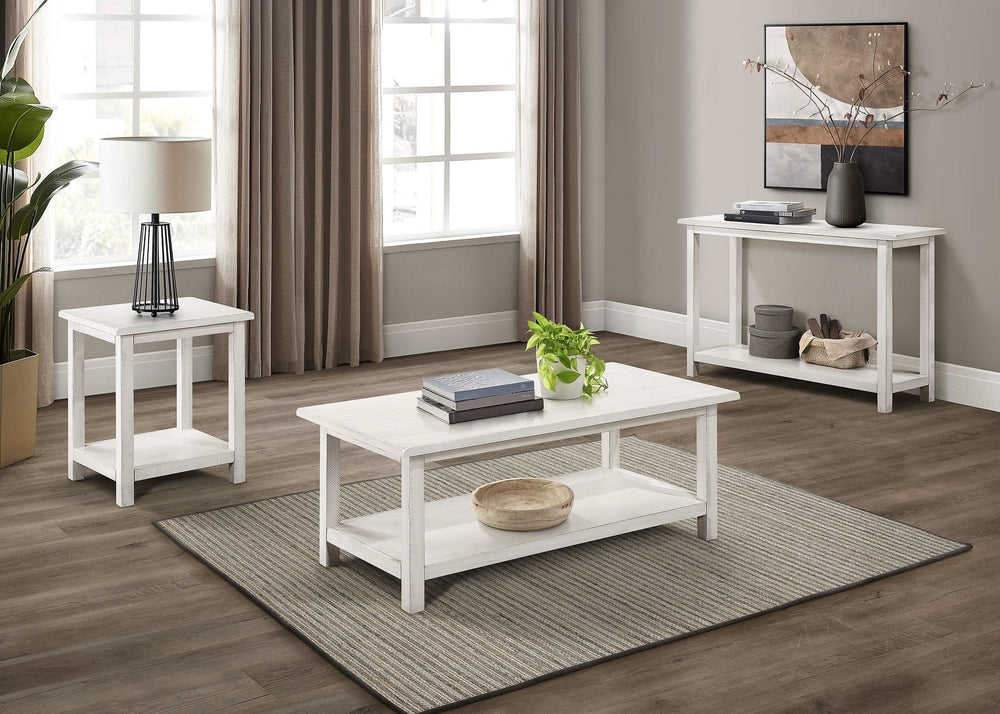 Consola de sofá para entrada de madera Payne en blanco