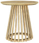 Mesa auxiliar redonda de madera maciza Touhy de mango natural