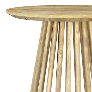 Mesa auxiliar redonda de madera maciza Touhy de mango natural